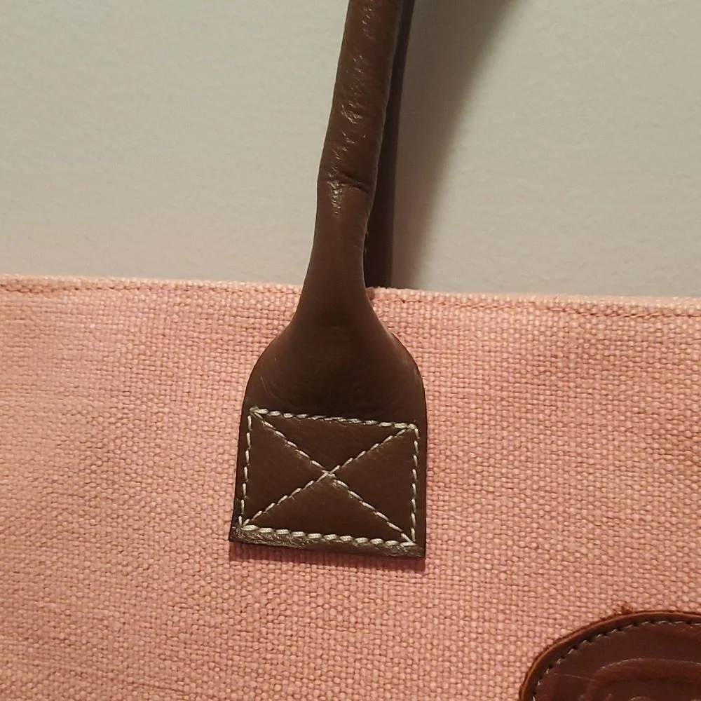 Chris Birchfield Canvas with leather trim tote